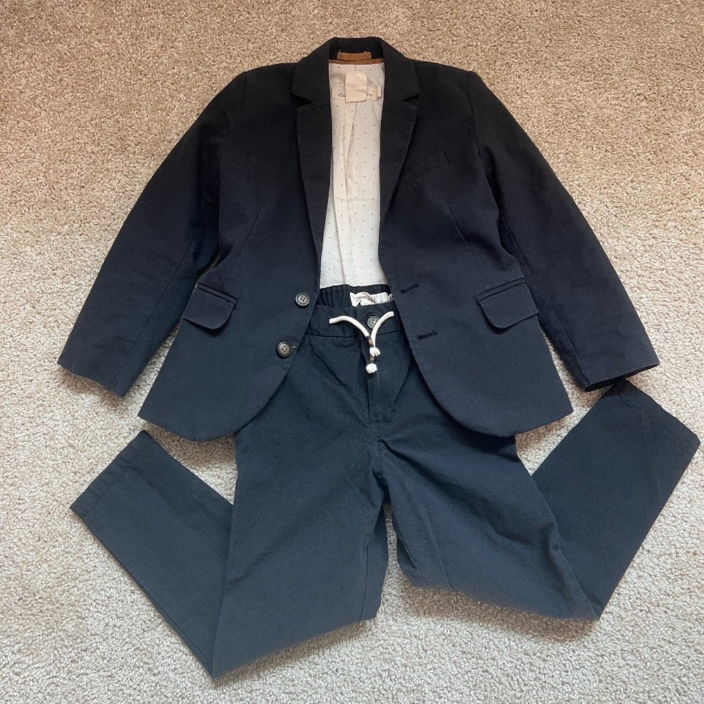 H&M Boys 2-Piece Suit, Navy, size 5-6yr